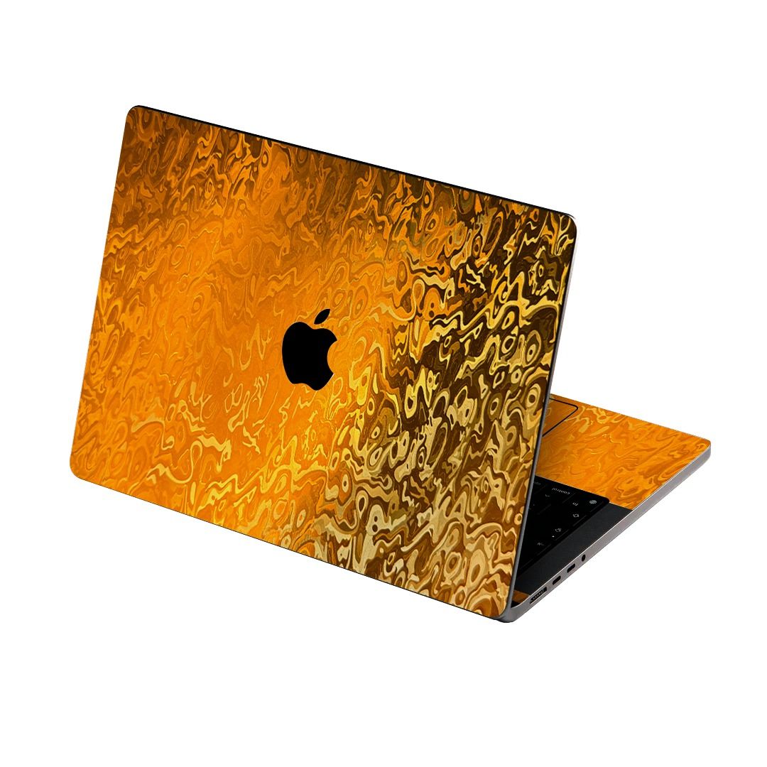 golden water ripple laptop wrap
